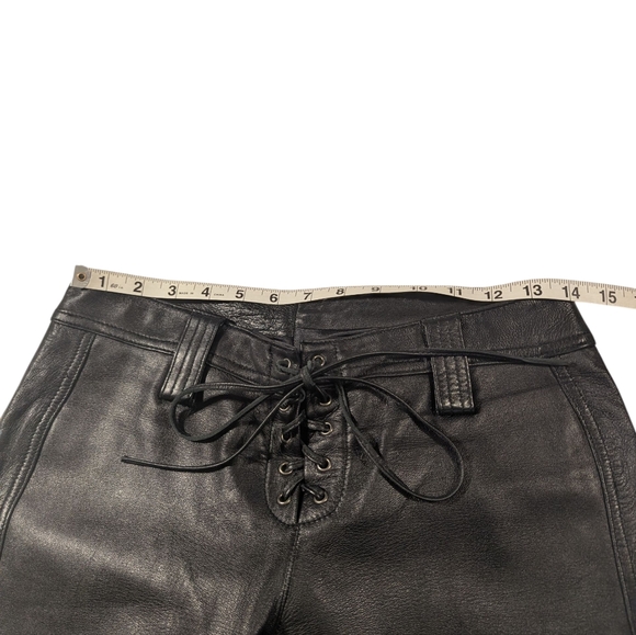 Whet Blu Black Lace-Up Leather Pants Size 6 - Picture 9 of 10